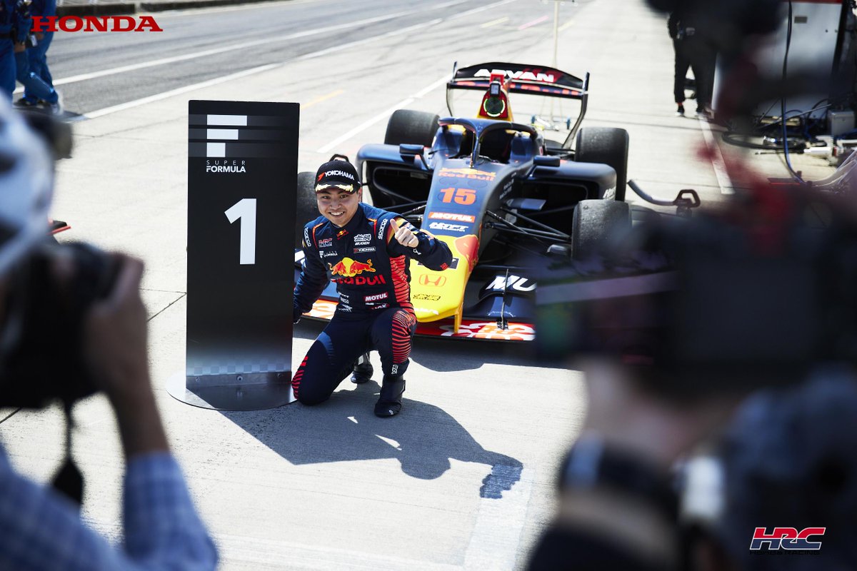 ☝️ Ayumu Iwasa takes the first pole position of his Super Formula career! 👏 A great result from the rookie sees him nab the top spot in the Autopolis qualifying session from fellow Honda powered racers Tadasuke Makino and Naoki Yamamoto. #Honda #SFormula