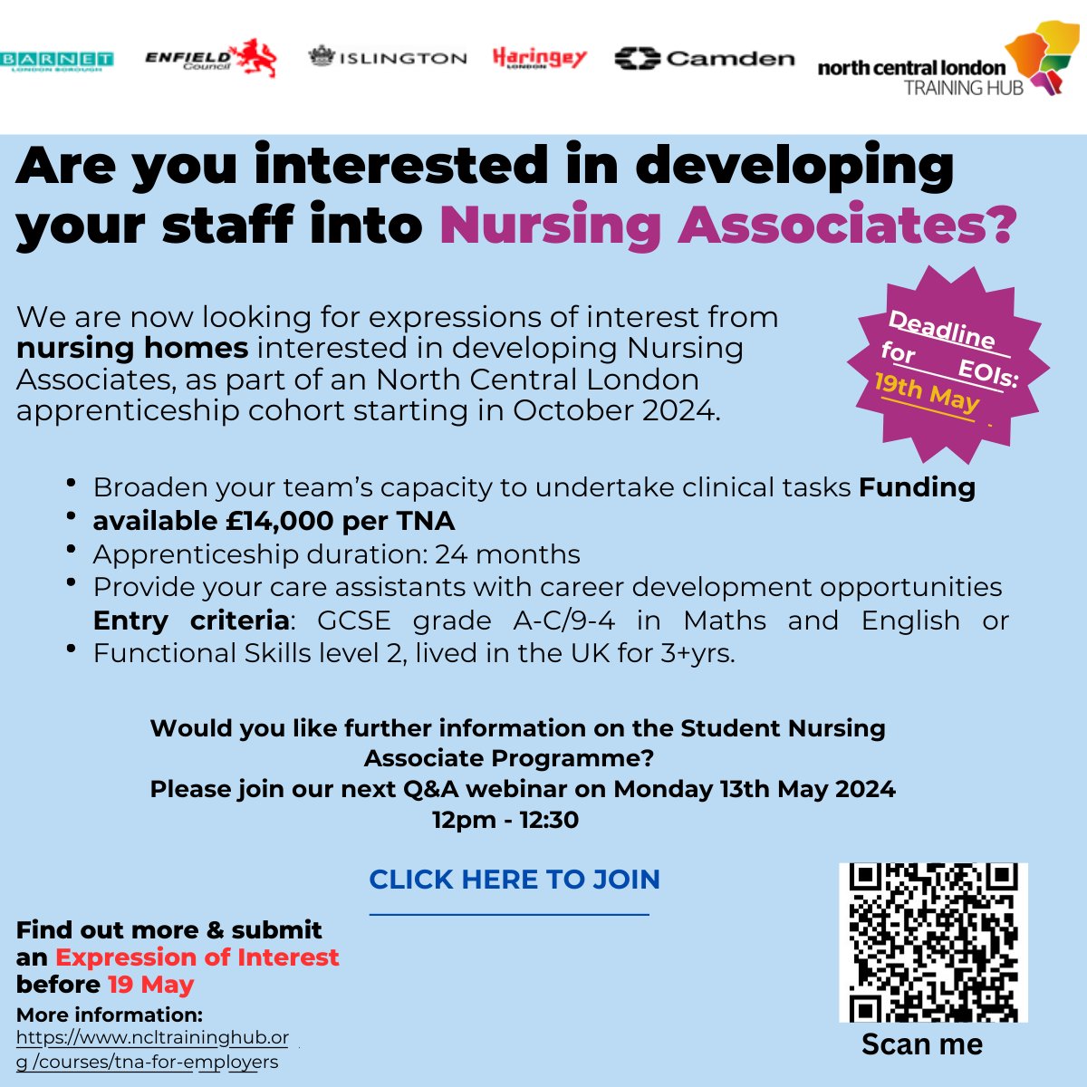 Proud to care North London (@proudtocarel) on Twitter photo Interested in developing Nursing Associates at your nursing home? π₯πΌ We're seeking expressions of interest for an apprenticeship cohort in October 2024 π‘ Enhance your team's clinical skills with funding available!  
#Apprenticeship #Northlondon #carehomes #healthcare #nhsjobs Interested in developing Nursing Associates at your nursing home? π₯πΌ We're seeking expressions of interest for an apprenticeship cohort in October 2024 π‘ Enhance your team's clinical skills with funding available!  
#Apprenticeship #Northlondon #carehomes #healthcare #nhsjobs
