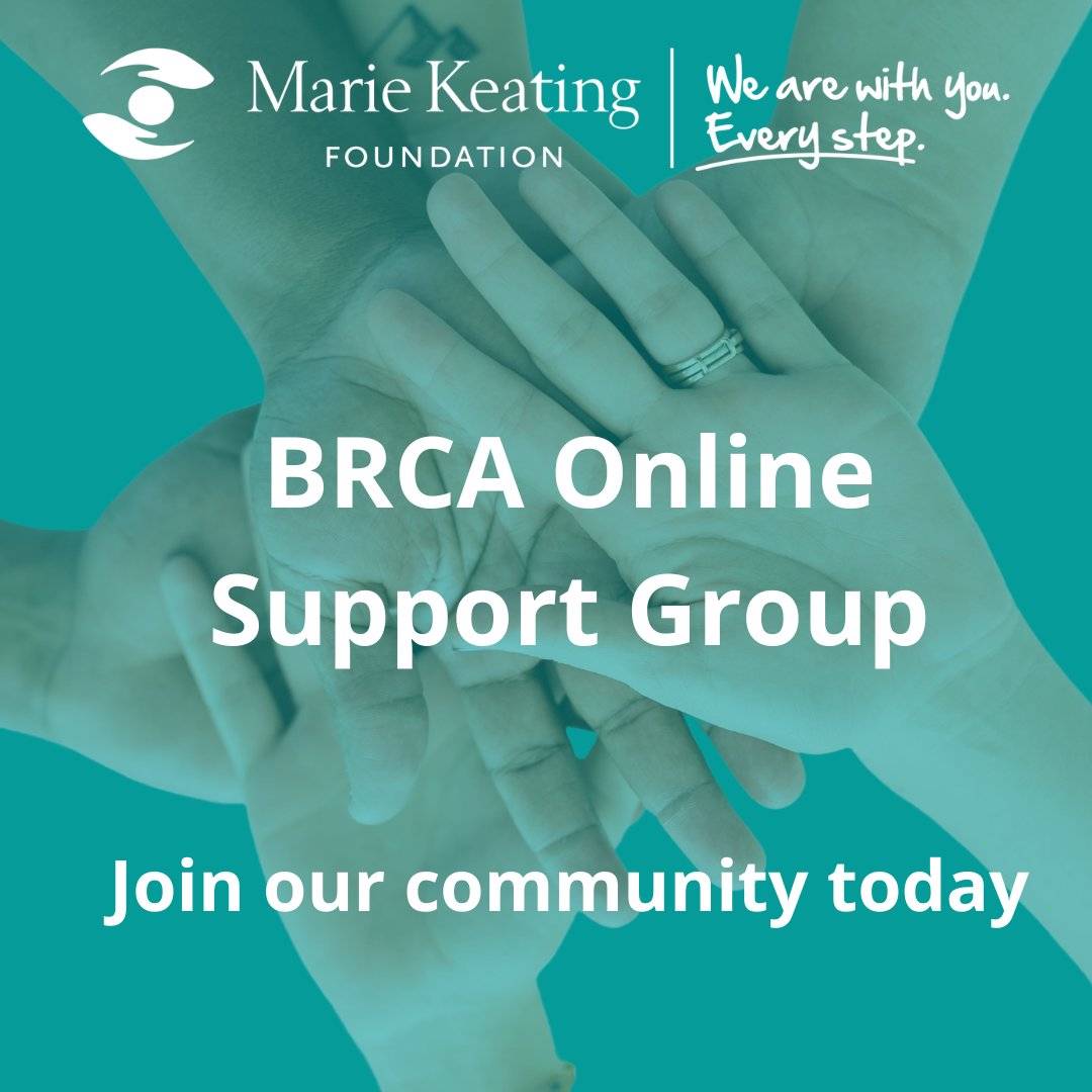 Our BRCA Online Support Group is designed to give people with a BRCA 1 or BRCA 2 diagnosis a safe space where they can meet and share experiences together. Our next session will take place on May 30th More information here mariekeating.ie/events/brca-on… #BRCA