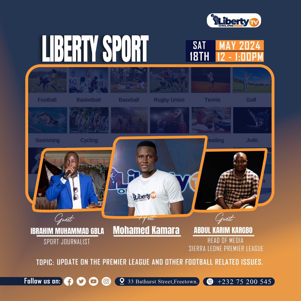 In today’s episode of the Liberty Sport Program, we will be hosting a discussion on the preparation of the second phase of the Leonerock Premier League. Get the latest sports news, commentary, gossip, transfers, and other exciting sports happenings by tuning in at midday. #SL