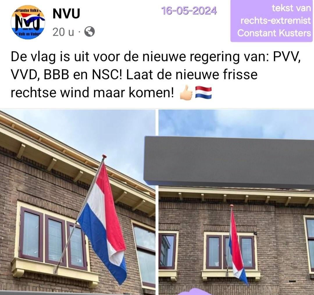 Nazi's hangen de vlag uit voor het #Bruinrechtse kabinet. Tekenend....