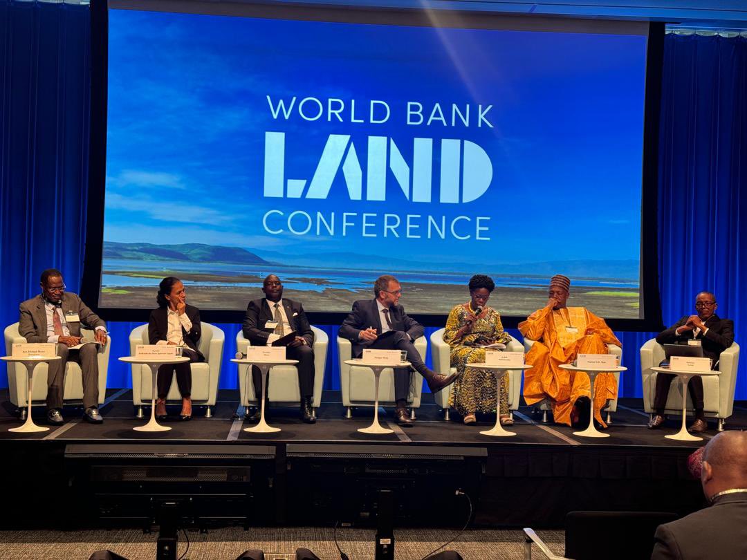 Hon. @JudithNabakoob1, Minister for Lands, Housing and Urban Development participated as a panelist at the World Bank Land Conference in Washington, DC. She shared insights on addressing challenges through strategic investment. The conference brought together industry