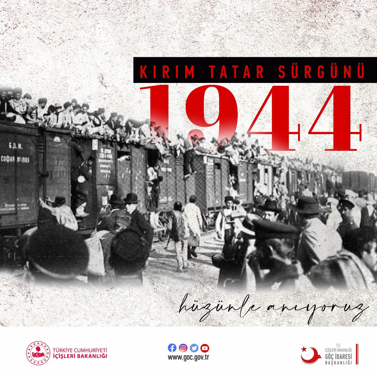 80 yıldır dinmeyen acı… 18 Mayıs 1944’te vagonlara bindirilerek insanlık dışı koşullarda ana vatanlarından bir gecede sürgün edilen Kırım Tatar Türklerinin acısını paylaşıyor, sürgünde hayatını kaybeden soydaşlarımızı rahmetle anıyoruz. #18Mayıs1944 #KırımTatarSürgünü
