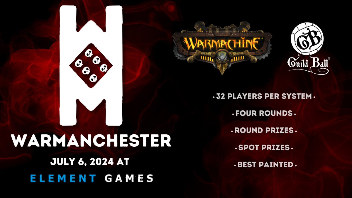 Warmanchester RETURNS! After a successful 2023 with Warmachine AND Guild Ball events! Get your tickets here! elementgames.co.uk/event-tickets/… elementgames.co.uk/event-tickets/…