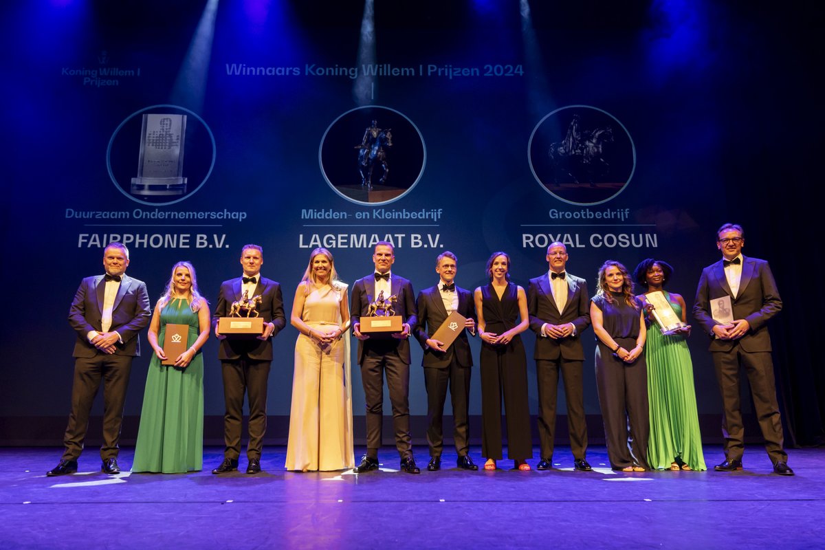 VNONCW's tweet photo. Van harte gefeliciteerd 🎉! Royal Cosun (Grootbedrijf), Lagemaat Sloopwerken BV (MKB) en Fairphone (Plaquette voor duurzaam ondernemerschap) zijn de winnaars van de Koning Willem I Prijzen 2024.

https://t.co/muSR5B6e4A https://t.co/qwH0VUxSgn