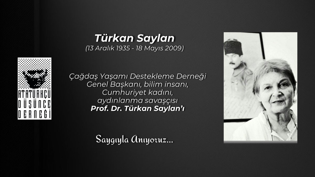 Prof. Dr. Türkan Saylan'ı aramızdan ayrılışının 15. yıl dönümünde saygıyla anıyoruz. #TürkanSaylan 
#addmustafakemalpaşa