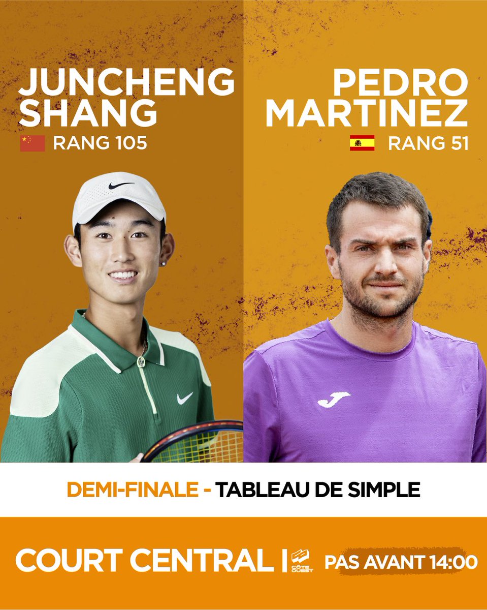 DEMI-FINALES 🔥 Prêt pour les demi-finales ? 👊 Vos pronostics pour l’affrontement Juncheng/Martìnez ? 🎾 #BNPPprimrose #tennis #Bordeaux
