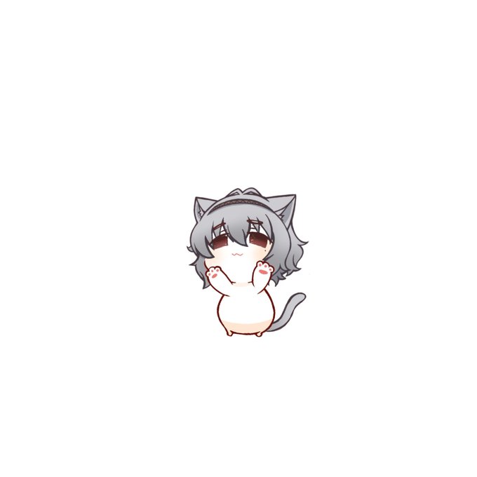 「cat girl grey hair」 illustration images(Latest)