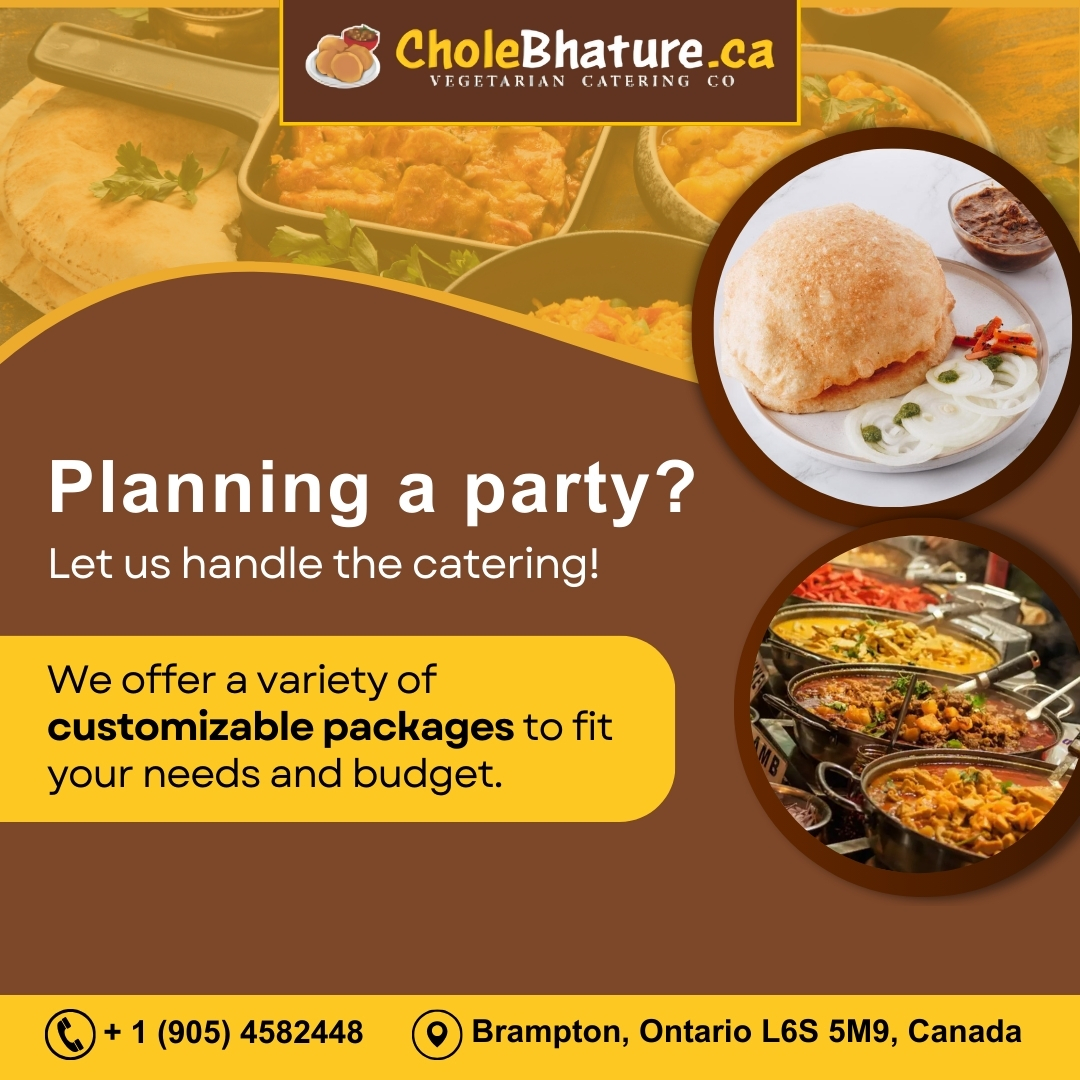 CholebhatureCa's tweet image. Ready to party? 🎉 Leave the catering to Cholebhature! We've got customizable packages to fit any occasion and budget. 💼 
.
#Cholebhature #PartyCatering #CustomizablePackages #EventPlanning #BudgetFriendly #FoodieFinds #CelebrationReady 
.
🤤Book your table Now +1 905-458-2448