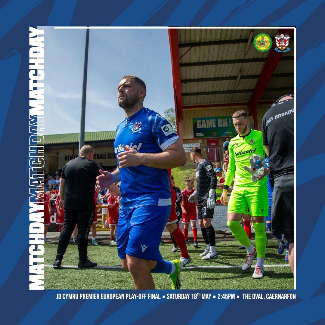 📍 MATCHDAY.

🆚 Caernarfon Town
🏆 JD Cymru Premier European Play-off Final
🏟️ The Oval, Caernarfon
🕑 2:45pm
🎟️ Tickets must be purchased in advance from i.mtr.cool/srwdbwaawi
🏟️ Penybont fans must enter The Oval via the Rondo Stand
📺 Live on <a href="/sgorio/">Sgorio</a>  

#JDCymruPremier