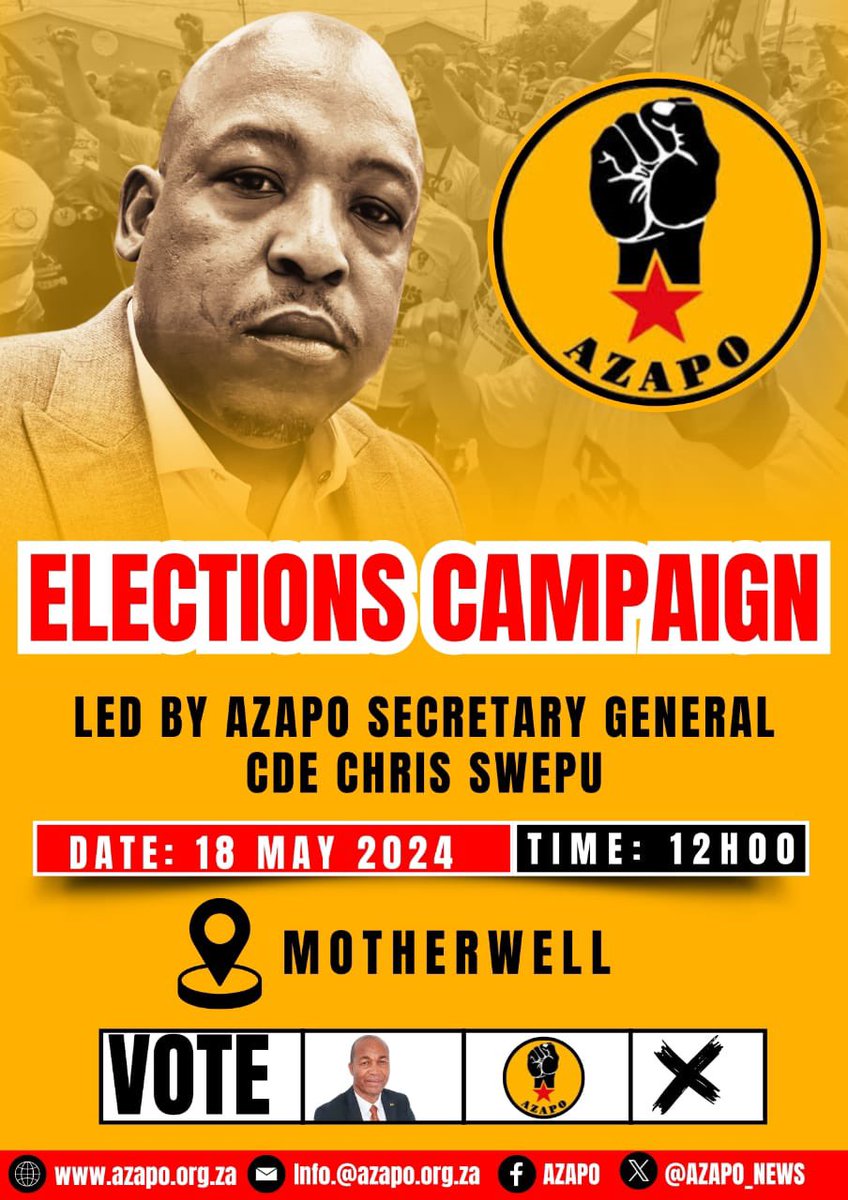 We are at it again asking Black people to send Biko's movement to the next parliament. <a href="/SABCNews/">SABC News</a> <a href="/eNCA/">eNCA</a> <a href="/UWFM88_106FM/">Umhlobo Wenene FM</a> <a href="/Ukhozi_CA/">UkhoziCurrentAffairs</a>