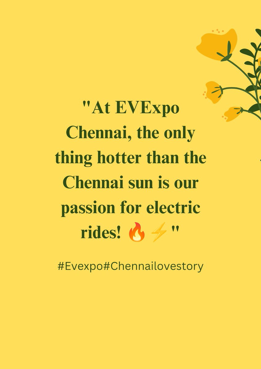 'Revving up for progress! 🚀 Join us at the 20th EvExpo Chennai 2024 as we accelerate towards a greener, smarter future.' Facebook: surl.li/qavwj YouTube: surl.li/qawcb WhatsApp: surl.li/qawej #electriccars #electricscooter #electricrickshaw