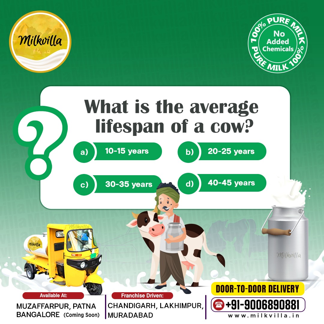 Do you know the answer? Comment now and get exciting offers 
#MilkVilla #FarmToFork #LocalFarmers #PureGoodness #PureMilk #nochemicalsadded #doortodoordelivery #FarmToDoorstep #FreshMilkSubscription #FreshCowMilk #PurityInEveryDrop #PlasticFree #EcoFriendly #MilkDelivery