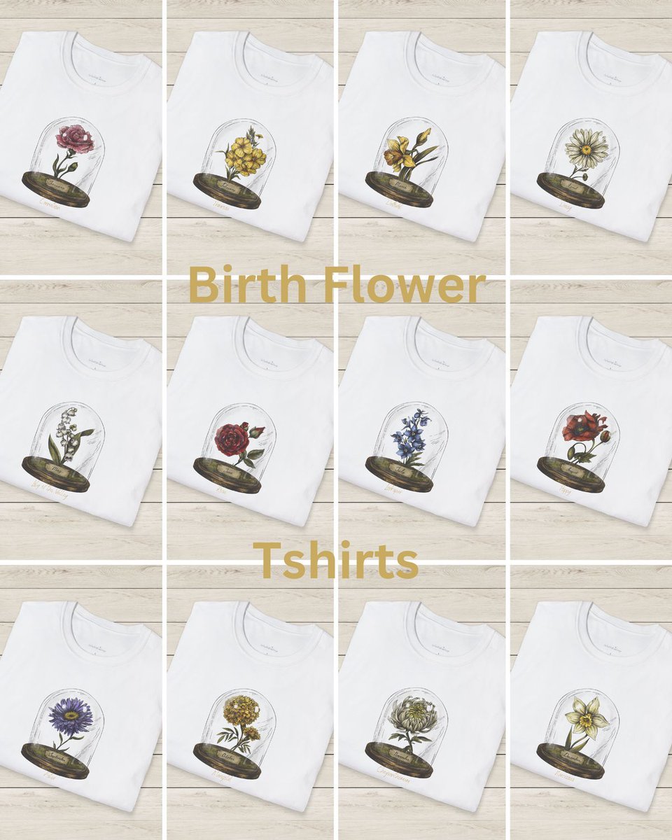 I think these vintage feel birth flower tshirts make cute gifts.
Available in black or white they have your birth flower and month on.

buff.ly/3vjpzF0 
#shopindie #ukgiftam #mhhsbd