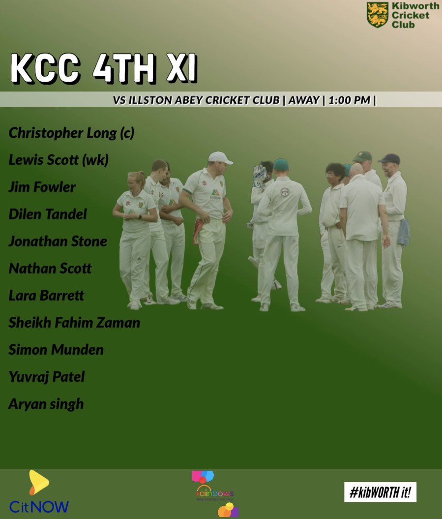 Playing squads for today🏏

#kibworthcricket #greenandgold #saturdaycricket #cricketseason
