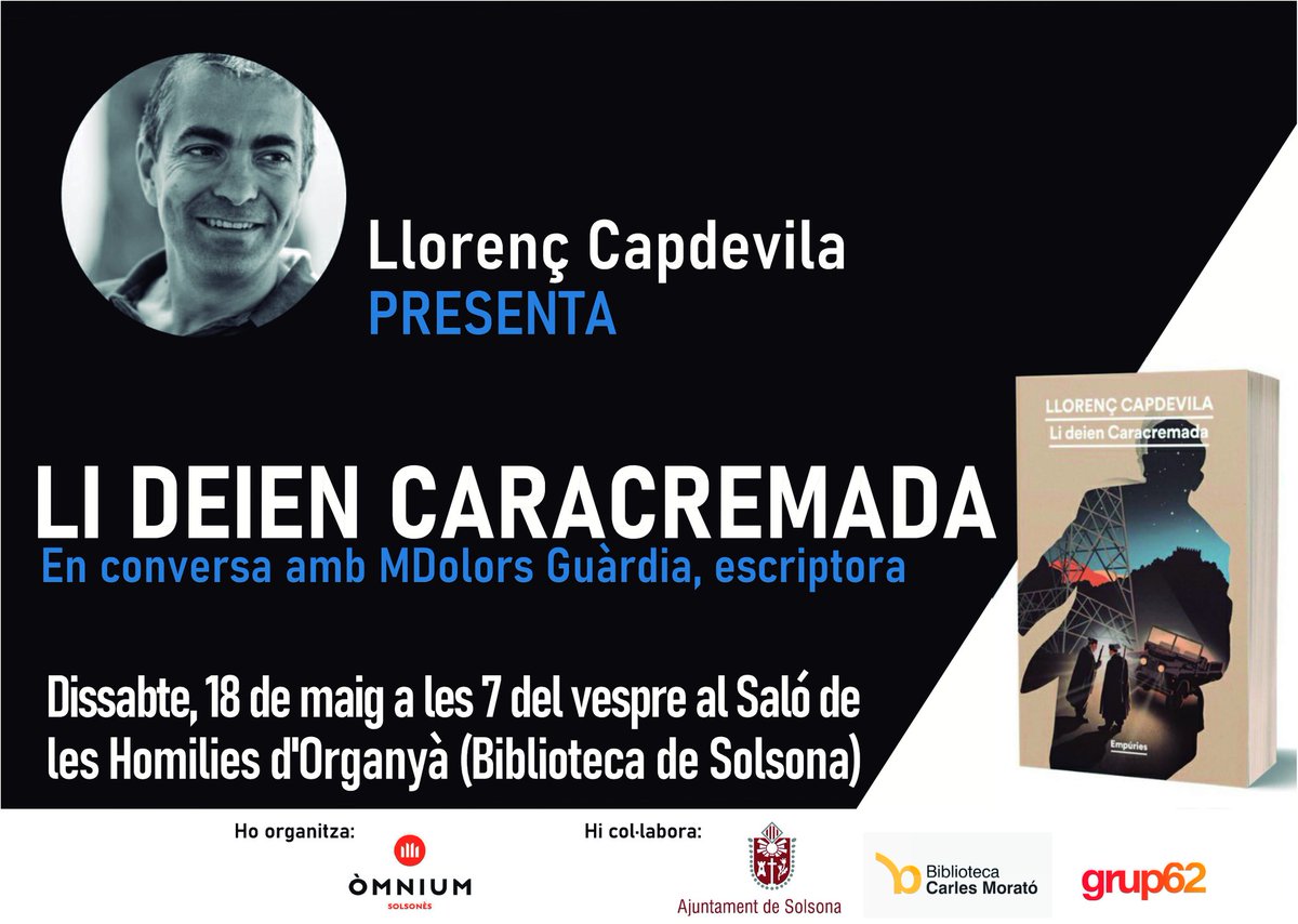 Recordeu: avui podem conèixer qui era en Caracremada. Us esperem a les 7 del vespre a la Biblioteca de Solsona.@BiblioSolsona @CCSolsones @Solsona_cat @solsonafm @TurismeSolsones @Grup62