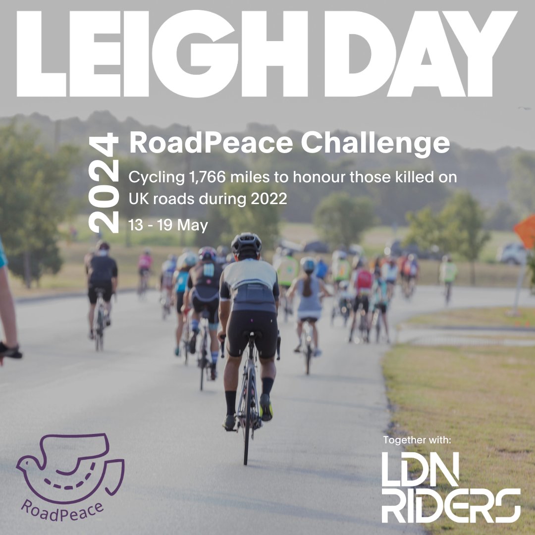 It has been a pleasure to be part of the #RoadPeaceChallenge2024, honouring the 1,766 people killed in UK road crashes in 2022, If you would like to donate, please click here: leighdaylaw.info/3UBShcU @ldnriders