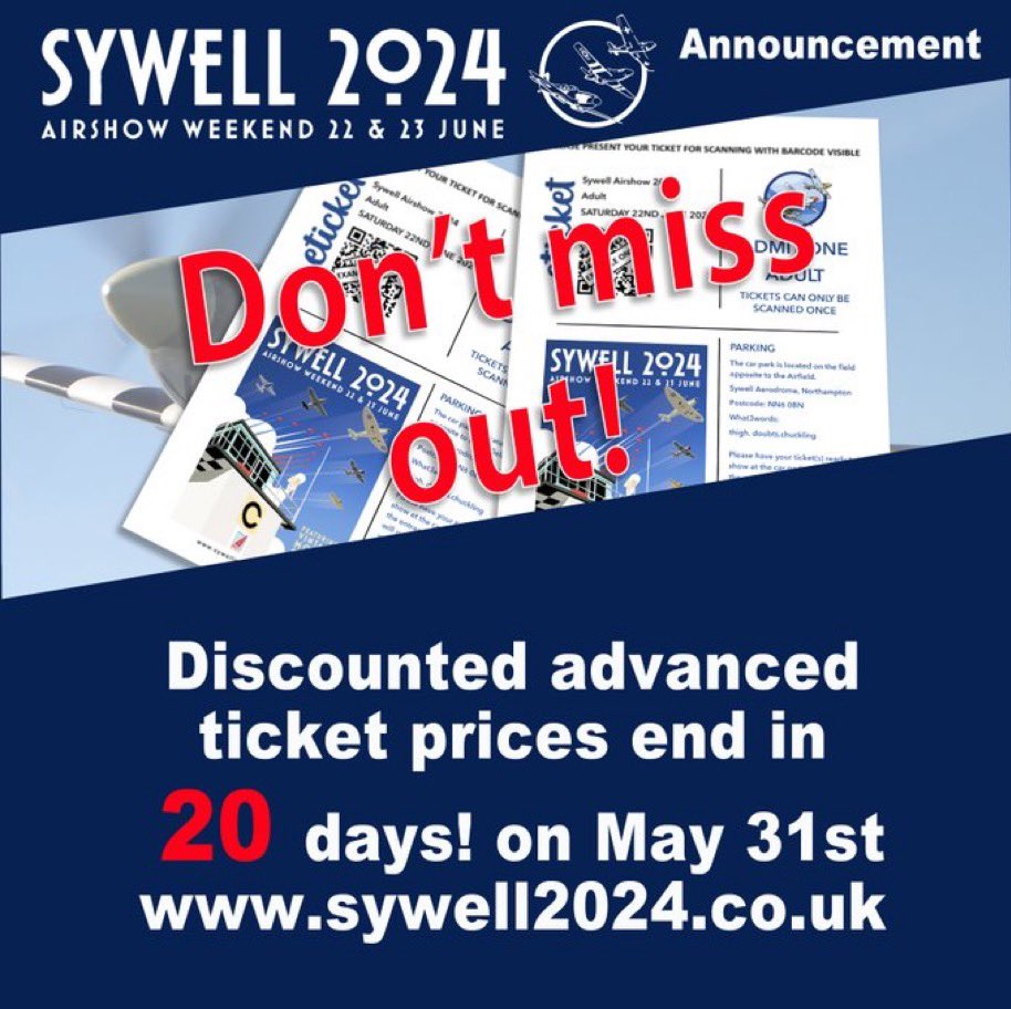The mighty @2Excel_Aviation B727 and @rafredarrows will be appearing @Sywell2024 sywell2024.co.uk for details from @MadeinGB2013 🇬🇧 to @AquaDesignGroup @AysLondonPromo @THEGRADIO @ZebraMingo @Tanyawarren @YvetteHenson @BulldogBDX @burleyfires @BuyDirectUSA @QueenofCr8tvty