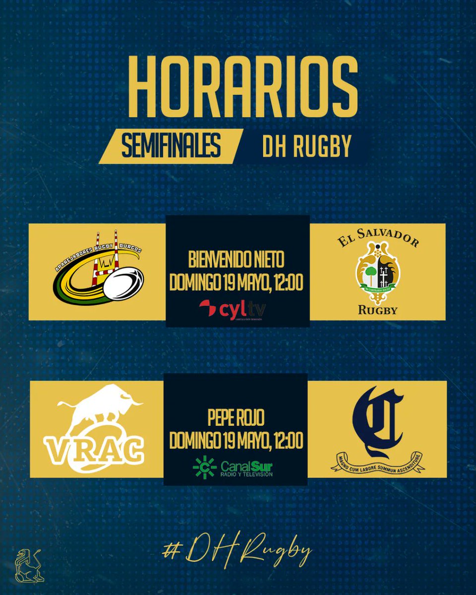 🔴 Este súper domingo se juegan a las 12:00 tres partidos definitivos en las máximas categorías de clubes: la final de la @DHIberdrola entre Majadahonda y CRAT, y las semifinales de @DHFerugby con VRAC, El Salvador, Aparejadores y Real Ciencias por dos plazas en la final.