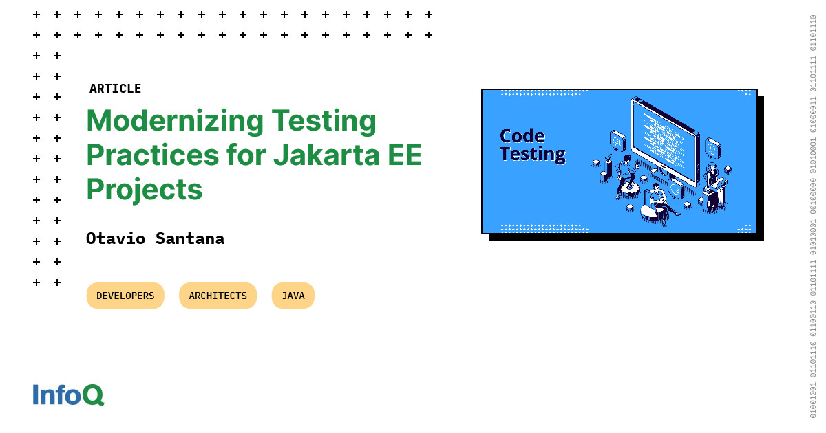 InfoQ's tweet image. Modern #Java enterprise testing is evolving fast!
Developers & quality engineers should embrace #DataDrivenTesting, rather than applying traditional "rules of thumb".
Read more: bit.ly/44bfSpe
#InfoQ article by @otaviojava
#JakartaEE #Testing