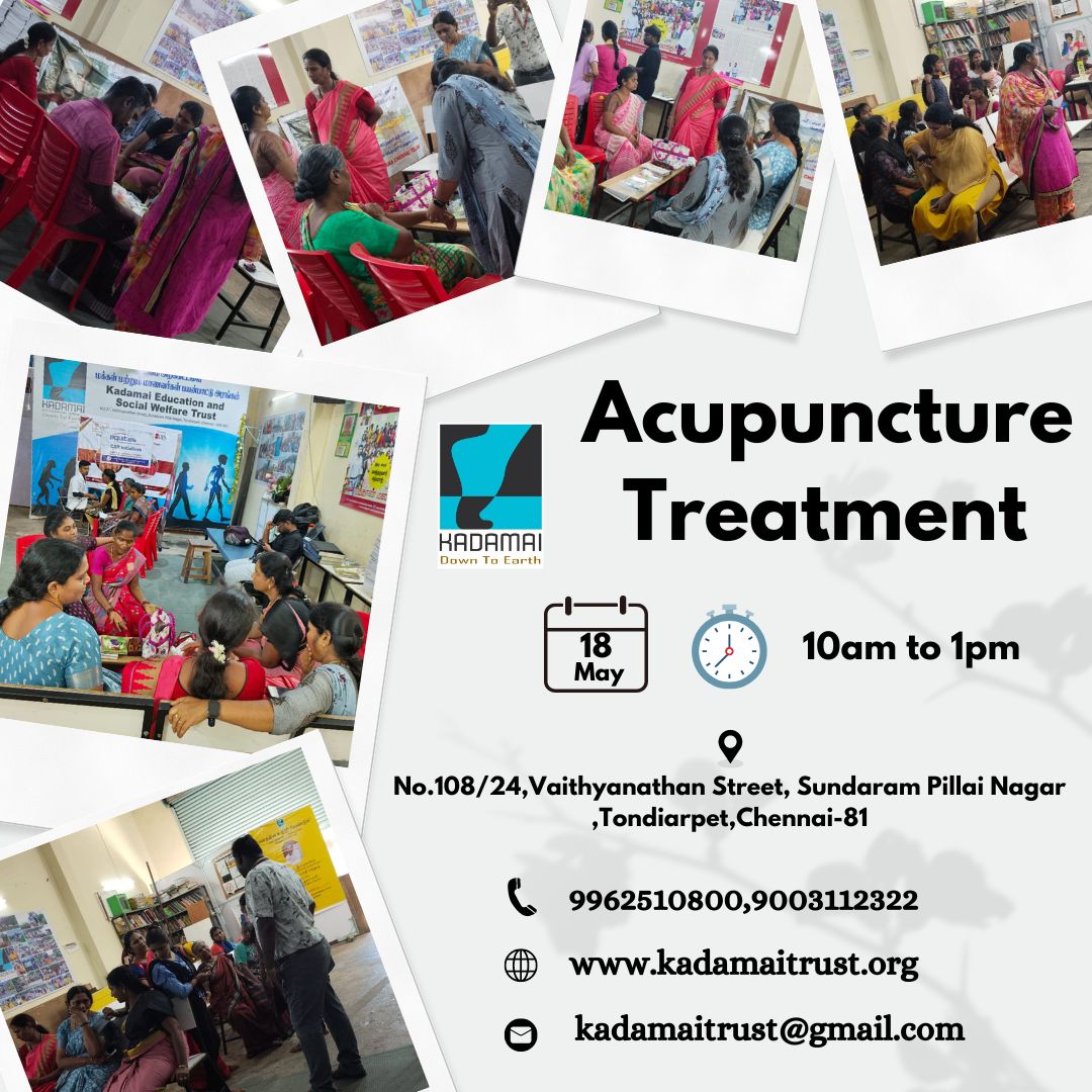 Today We Organized 'Eye Camp' and 'Medical Acupuncture Camp' for the people . The camp was Conducted by Equitas (Small Finance Bank) with Association of Kadamai Education and Social Welfare Trust .The people has got Benefit through the camp.