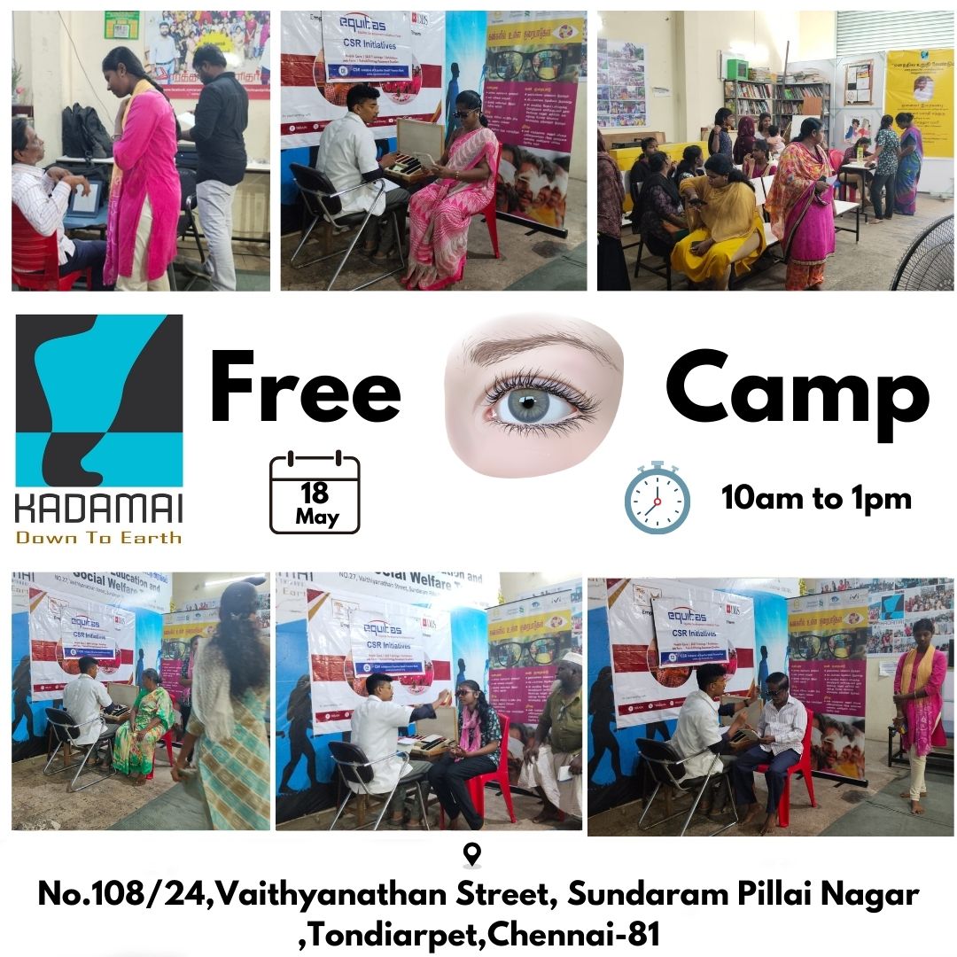 Today We Organized 'Eye Camp' and 'Medical Acupuncture Camp' for the people . The camp was Conducted by Equitas (Small Finance Bank) with Association of Kadamai Education and Social Welfare Trust .The people has got Benefit through the camp.