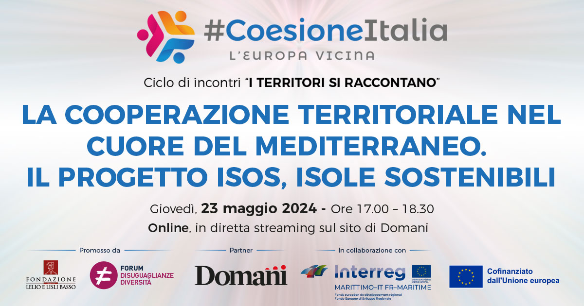 Arriva il secondo incontro del progetto #CoesioneItalia lanciato con @fondazionebasso e @DomaniGiornale e finanziato da @EUinmyRegion. Vi aspettiamo in streaming il 23 maggio sul sito di Domani. Per info sull'evento e sul progetto: bit.ly/coesione-itali…