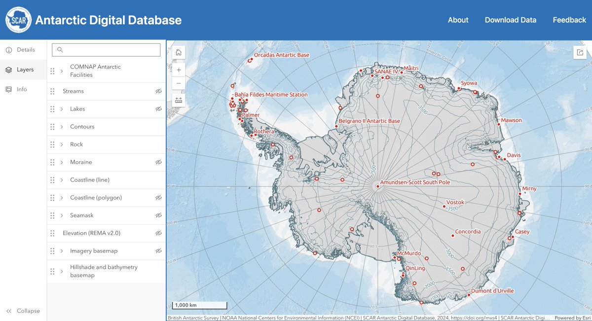 What's that? A new map viewer bringing together all the data of the Antarctic Digital Database? Freely available?! Go enjoy yourself zooming into bits of Antarctica, map lovers ⬇️ add.scar.org The BAS ✨MAGIC✨ team looks after this project for @SCAR_Tweets.
