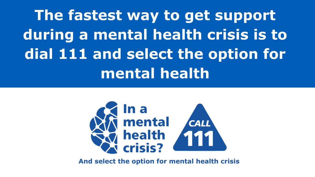 📣 Mental health matters. 
Adults in crisis can get access to help anytime by dialing NHS 111 and selecting the mental health option.  In an emergency always call 999.  #MentalHealthAwarenessWeek #MentalHealthSupport