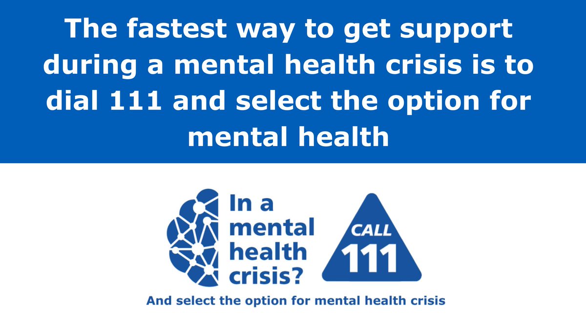 📣 Mental health matters. Adults in crisis can get access to help anytime by dialing NHS 111 and selecting the mental health option. In an emergency always call 999. #MentalHealthAwarenessWeek #MentalHealthSupport