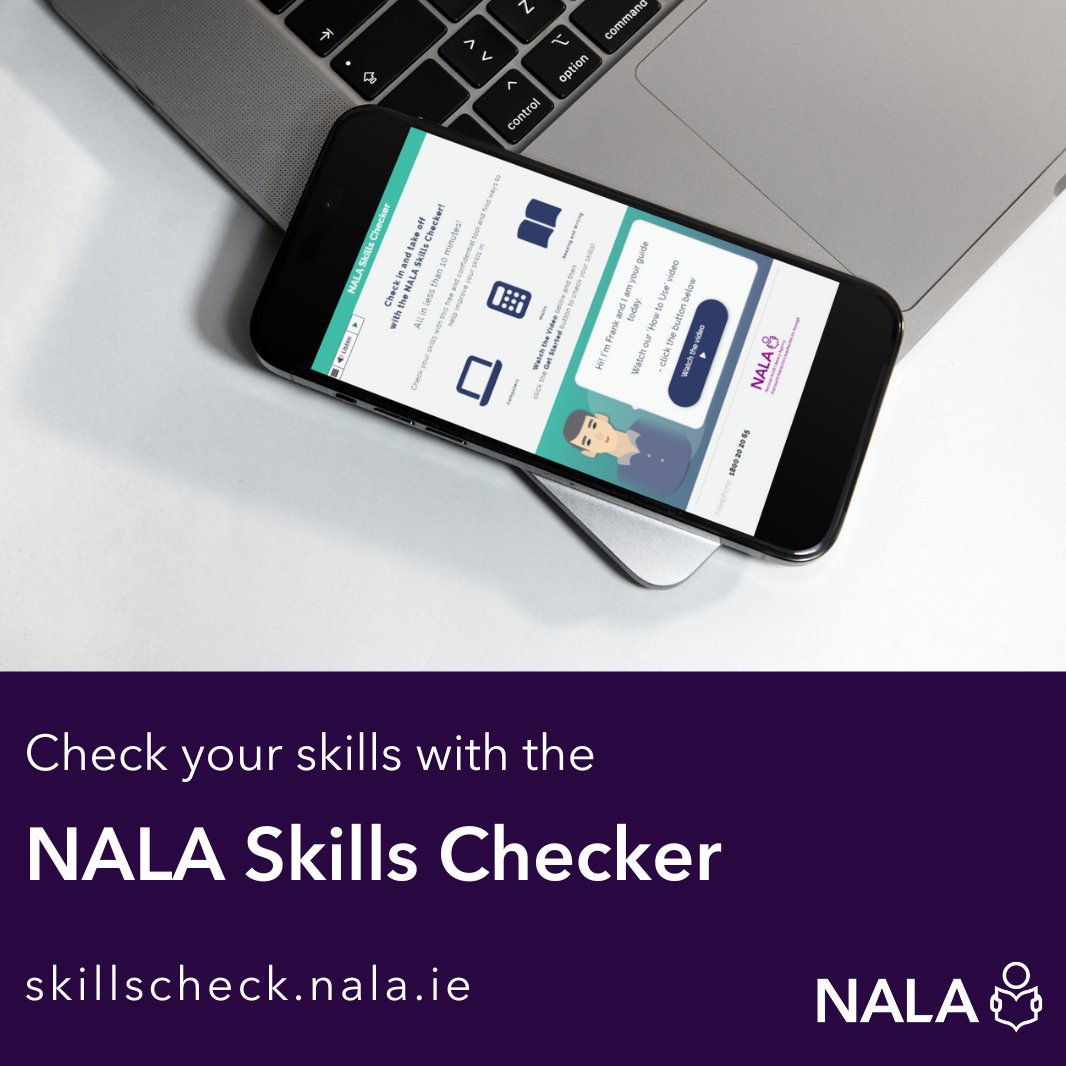 Check your skills online with the NALA Skills Checker.

It is an easy-to-use and free online self-assessment tool which helps you check your skills and discover adult education options 📚

👉Get started at skillscheck.nala.ie

#LiteracySkills #LifeLongLearning