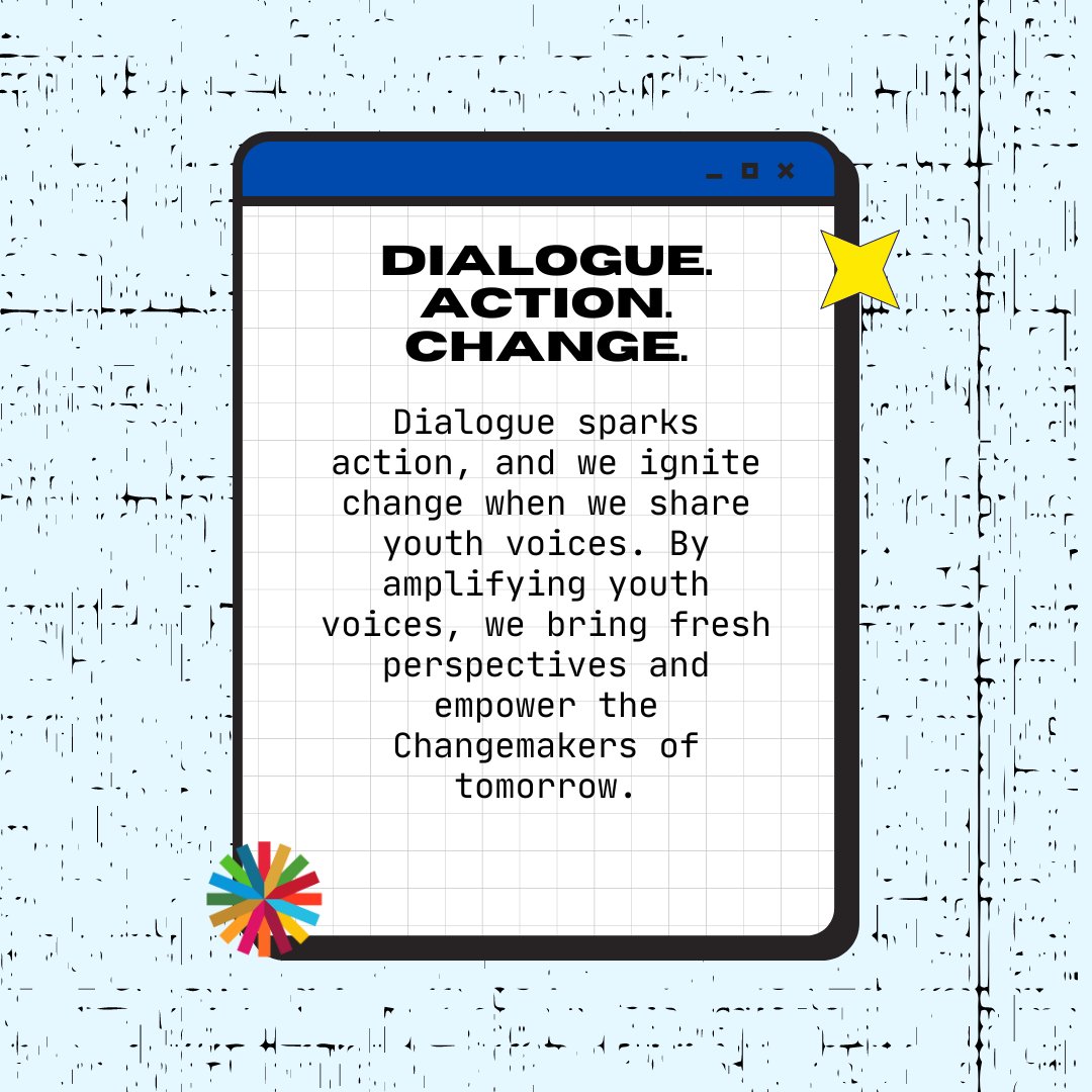 Join us in sparking meaningful dialogue and taking action to amplify youth voices. 🌟 Together, we can create a brighter future! 💬💡 #YouthEmpowerment #Changemakers #UNITE2030