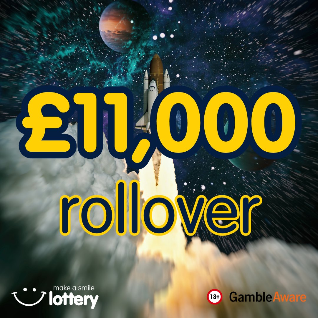 The @makeasmilelotto #rollover #jackpot has soared to an incredible £11,000! Imagine floating among the stars with a jackpot that's truly out of this world! Don't let this chance slip away – grab your tickets now for a chance of winning big! bit.ly/3QquXxB