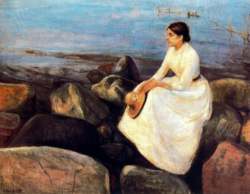 Summer Night (Inger on the Shore), 1889 linktr.ee/munch_artbot