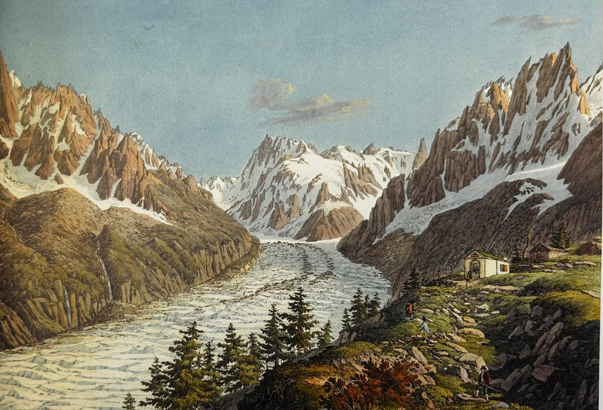 « Un tel spectacle est pour les yeux une véritable fête. » (Goethe, Journal) La mer de glace en 1830, peinte par Jean-Antoine Linck. Depuis, un abîme s’est creusé : de l’air pur a progressivement pris la place de la glace.