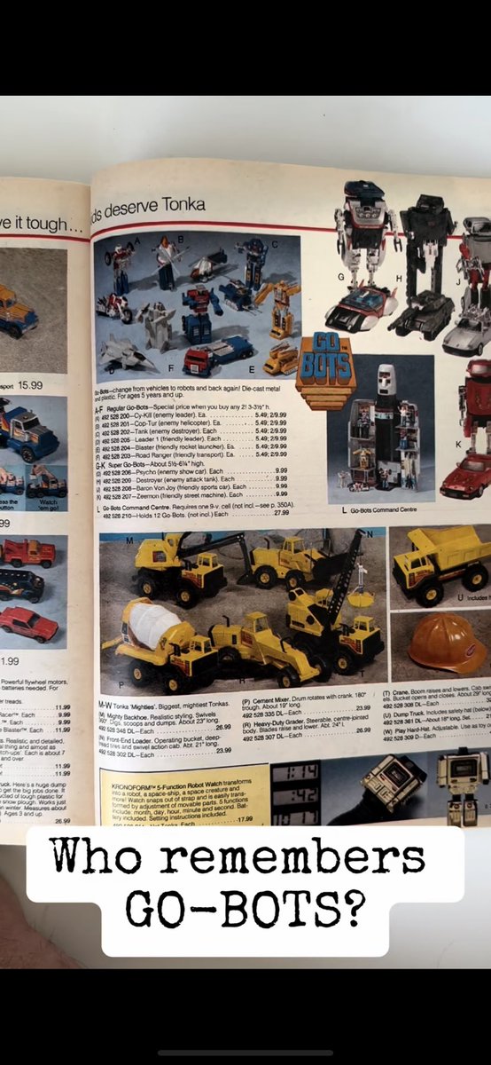 ToyFoodChannel's tweet photo. 🚀 🤖 Blast into the Past with our latest YouTube reel for a nostalgic throwback to 1984 with GO BOTS, straight from the Sears Wish Book!

 Short 17 sec video: https://t.co/6t7ltb90ib

 #sears #wishbook #1980s #GOBOTS  #transformers #Vintage #retro #xennial #1980s #shorts #x https://t.co/ia8q5dw3Dz