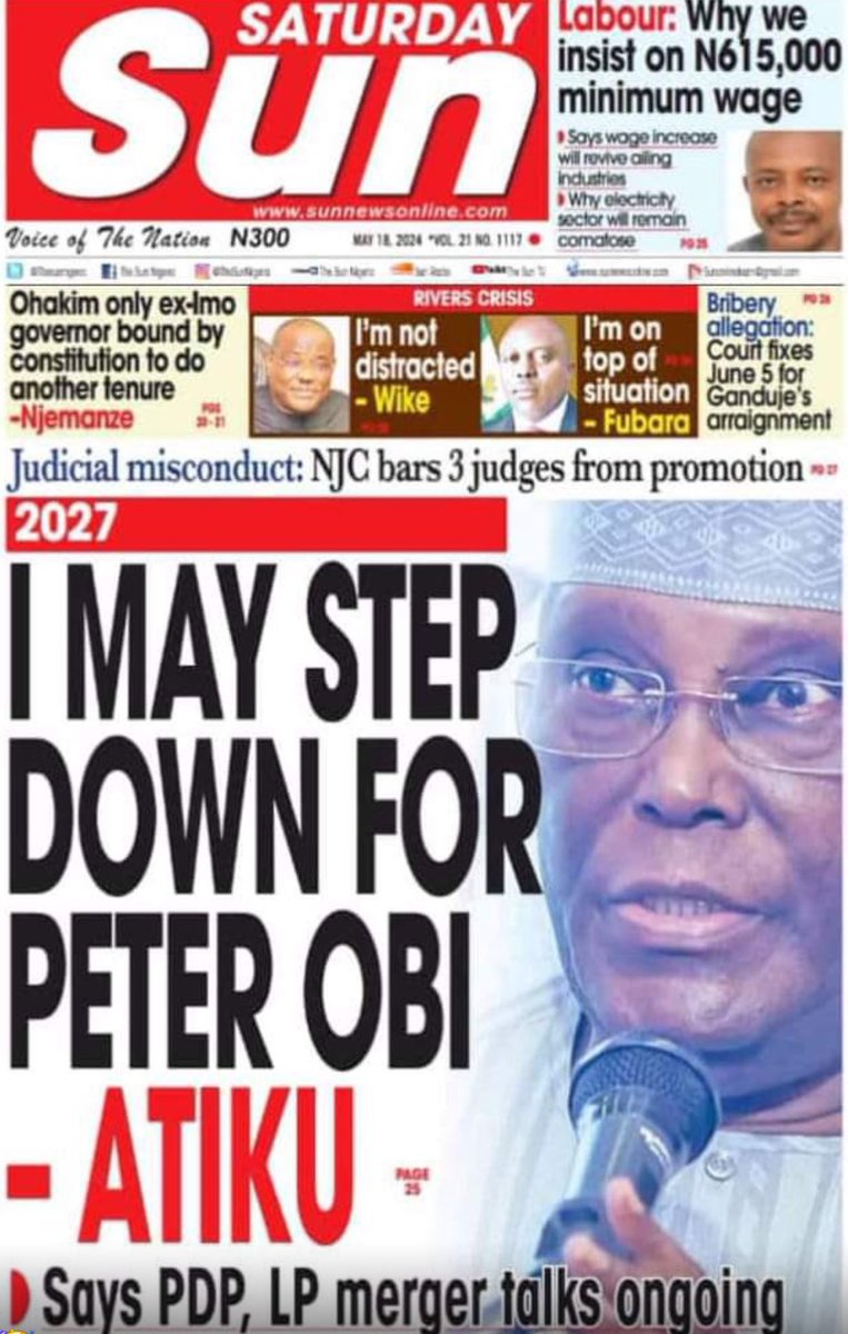 Atiku's recent comment, expressing his willingness to support @PeterObi demonstrates his commitment to fairness, equity, and the unity of the country. This statement is a remarkable display of statesmanship, showcasing his ability to put the nation's interests above personal