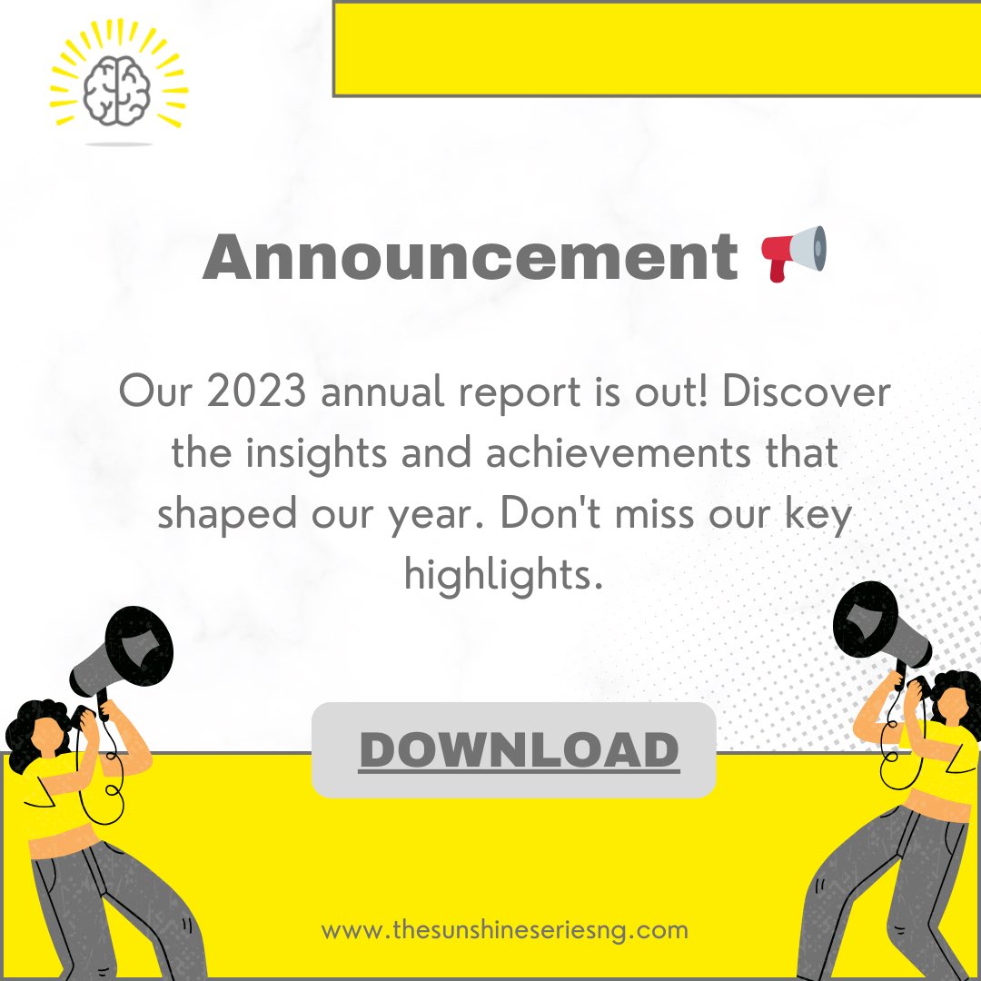 Our annual report is out! Discover our achievements. Check out the detailed insights and highlights now! Click the link to download➡️ thesunshineseriesng.com/wp-content/upl… #AnnualReport #CompanyGrowth #Achievements #FutureGoals #thesunshineseries