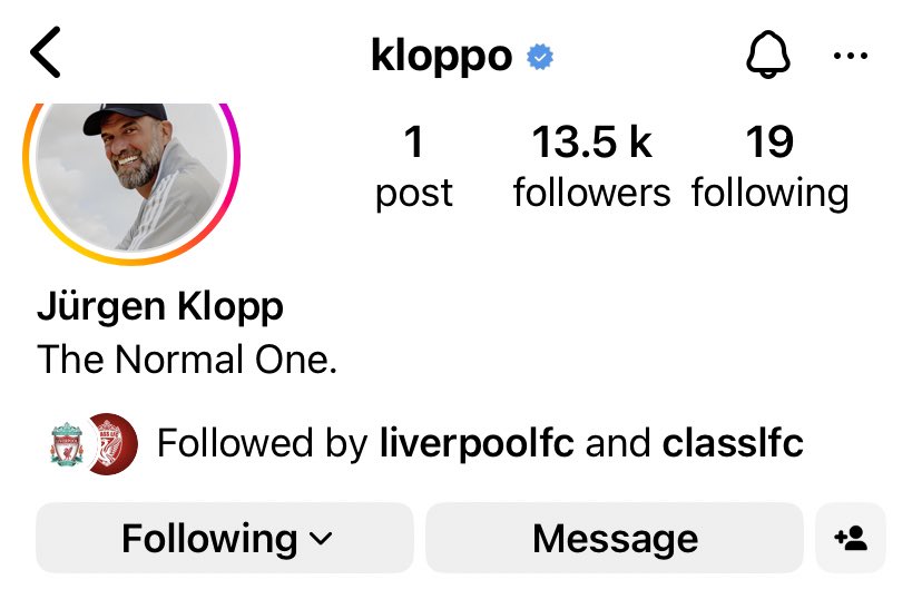 Jurgen Klopp is now on Instagram!