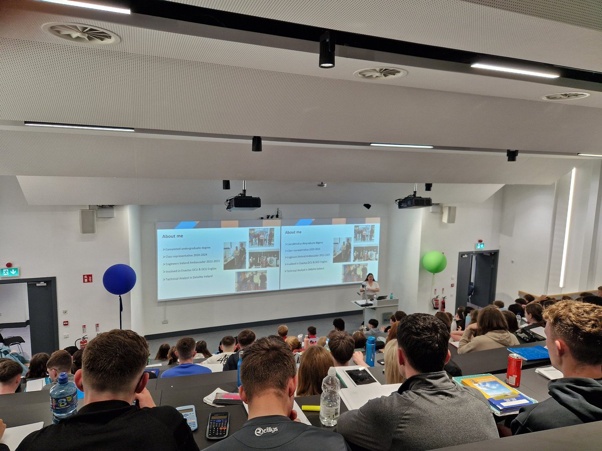 Kirsten Lee, a soon-to-be Electronic and Computer Engineering graduate, has joined our Leaving Cert Maths Grinds day to talk to our students about Engineering at @DCU ⚡️ #WeAreDCU #DCUEngineering