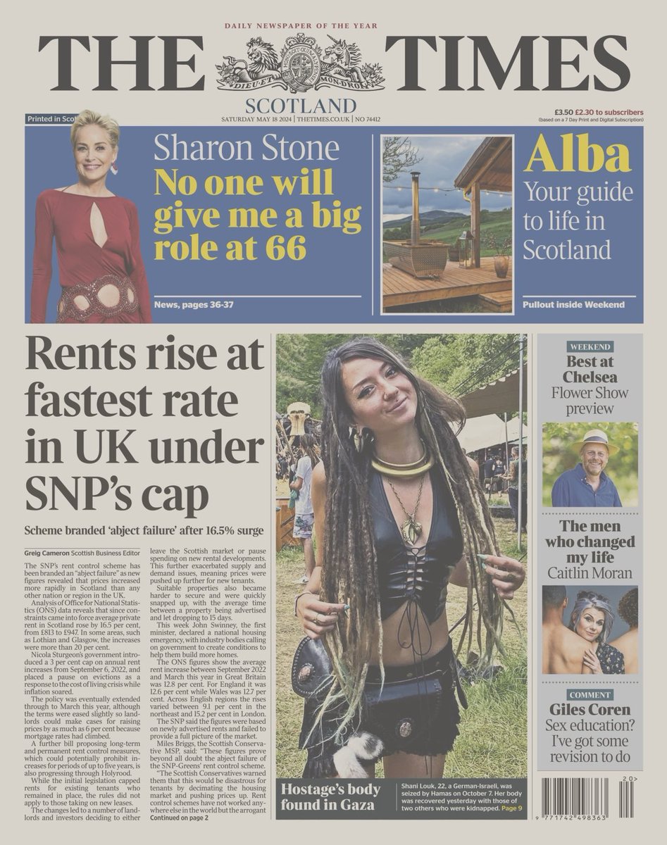 Since the SNP / Greens introduced rent controls in Sept 2022: 🏠 Rents have increased 16.5% (a quarter more than in England) 🏴󠁧󠁢󠁳󠁣󠁴󠁿 Holyrood has declared a housing emergency 🏠 Build-to-rent market has collapsed 📈 Lothian rents up 20% despite the crackdown on short term lets