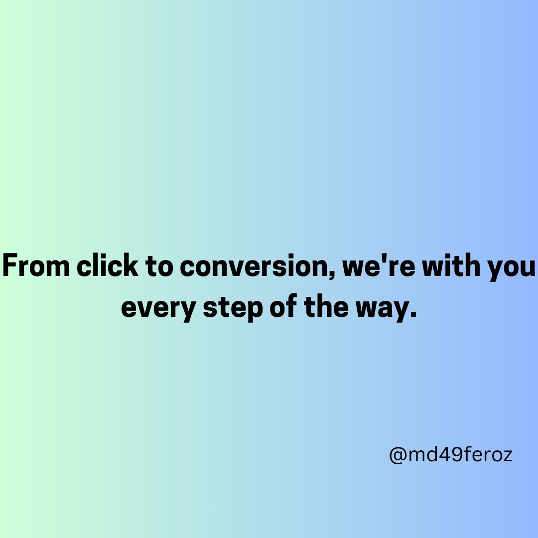 From click to conversion, we're with you every step of the way.
#ClickToConversion #CustomerJourney #MarketingSupport #DigitalSuccess #ConversionGoals #BusinessGrowth