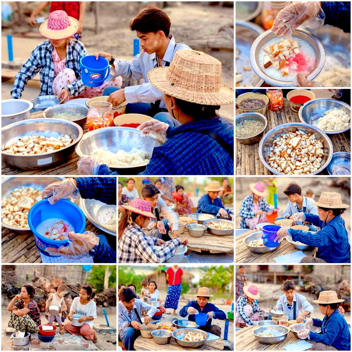 “အညာပစ်တိုင်းထောင်လေးများအဖွဲ့” donated #ShweYinAye ( Burmese Style Cold Drinks ) to war victims at long term war evacuation camp in #Salingyi Township on May 18.
#WhatsHappeninglnMyanmar 
#2024May18Coup 
#HelpMyanmarIDPs