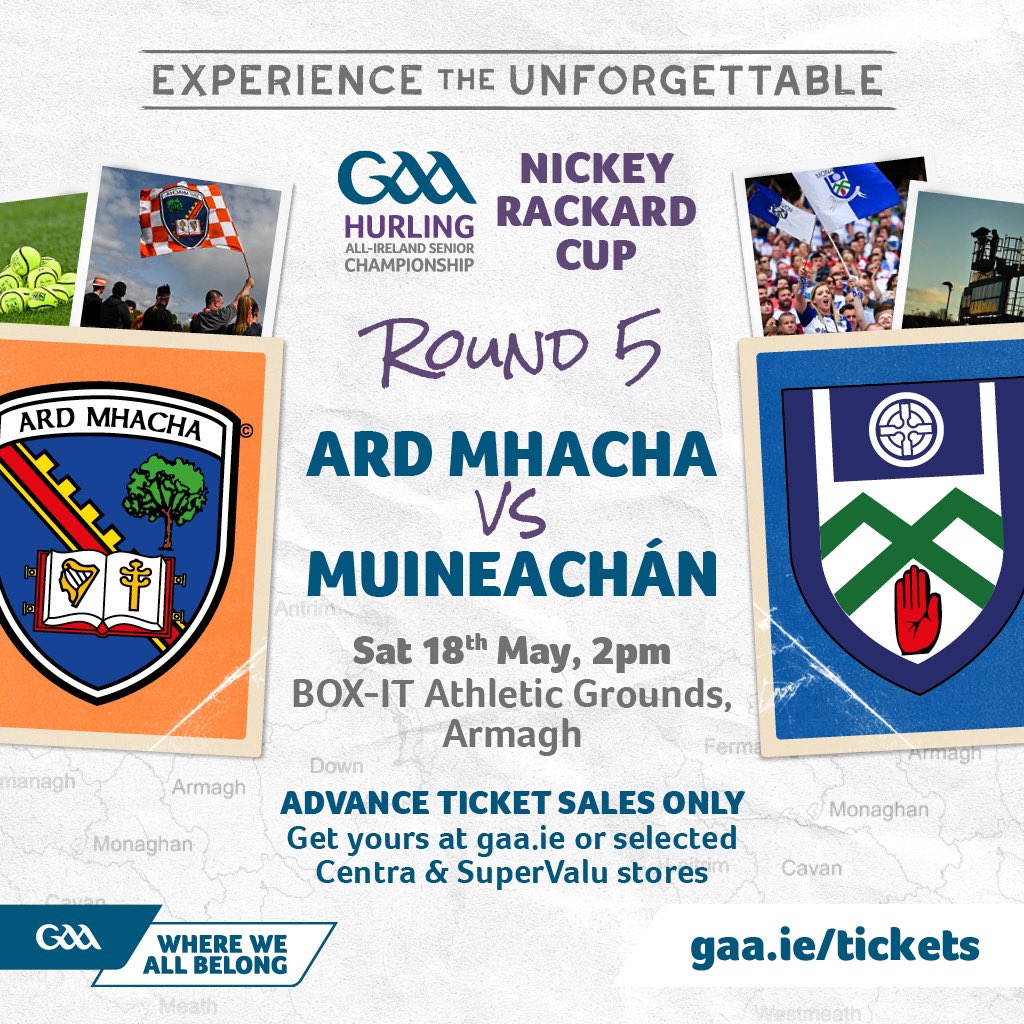 🗞️Then @ 2pm the Senior Hurling team take on Armagh in Round 5 of the Nickey Rackard Cup 🏟️BOX-IT Athletic Grounds ⏰2pm Once again best wishes to team & Management @activ8energies @McAreeEng @MoffettAuto
