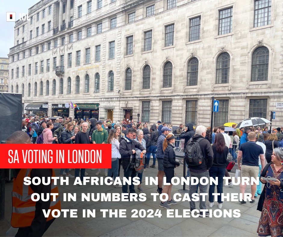 IOL's tweet photo. South African citizens living in countries abroad have started the process for voting and some have woken up early just to make the queues.
#voting #Elections2024 #london #sacitizens
https://t.co/ctiADGZmYa https://t.co/MZF6dWQFJi