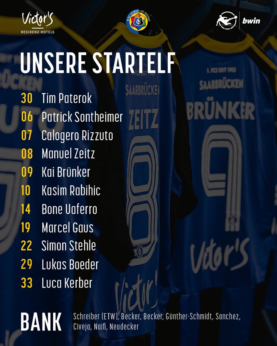ersterfcs's tweet image. 𝐔𝐧𝐬𝐞𝐫𝐞 𝐒𝐭𝐚𝐫𝐭𝐞𝐥𝐟 für das letzte Liga-Spiel der Saison. 🦁 💙🖤 #SSVFCS