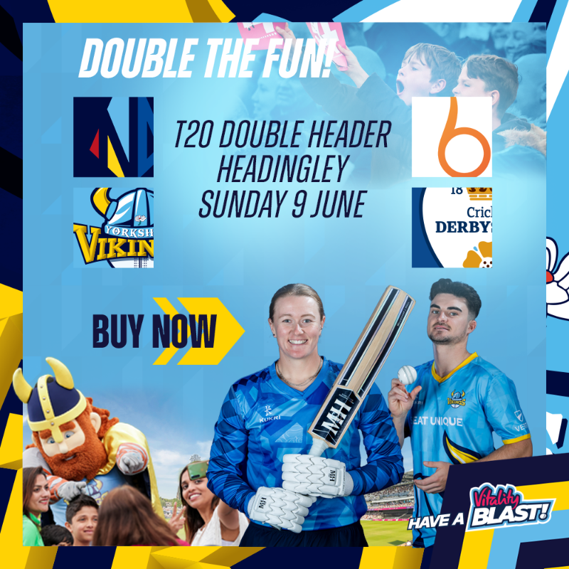YorkshireCCC's tweet photo. Looking for some Summer Sunday plans? 👀

Join us at Headingley for our 2️⃣0️⃣2️⃣4️⃣ double headers this June ☀️

Get your tickets now 🎟️⬇️