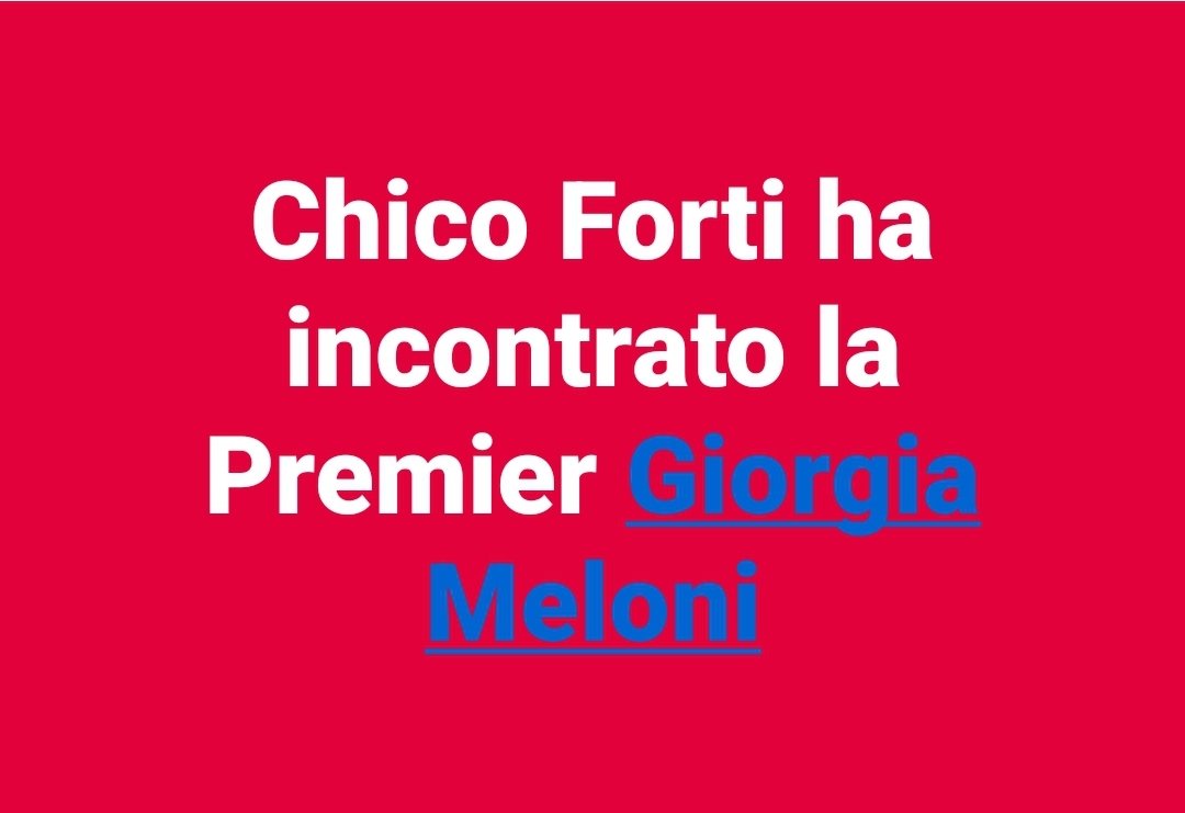 <a href="/GiorgiaMeloni/">Giorgia Meloni</a>

#chicoforti #freechicoforti #chicofortifree #giorgiameloni