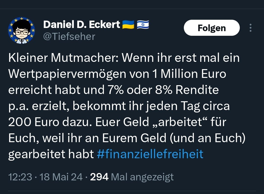 Diesen Tweet meint der 'Finanzreporter' der WELT übrigens ernst.