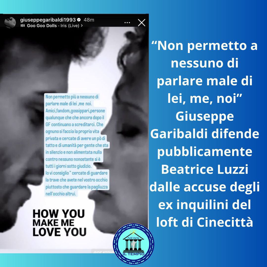 Giuseppe Garibaldi prende posizione contro gli ex coinquilini di Cinecittà che hanno criticato lui e Beatrice “Non permetto a nessuno di parlare male di lei, me, noi” È l’ ufficializzazione della ship Beabaldi? #beatriceluzzi #giuseppegaribaldi #beabaldi